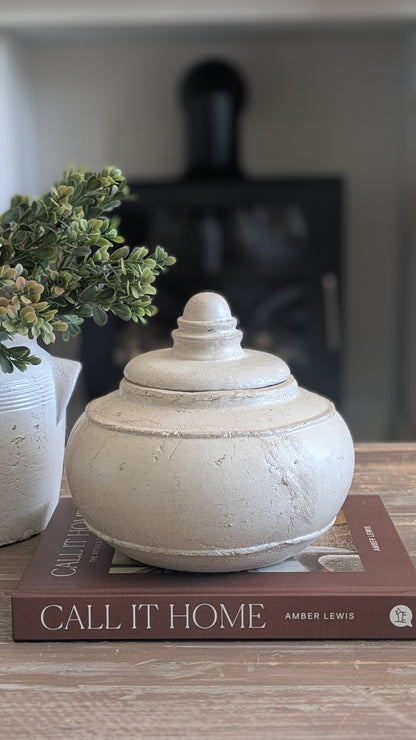 Rustic Glazed Lidded Pot