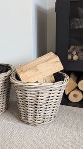 Tapered Lined Wicker Baskets