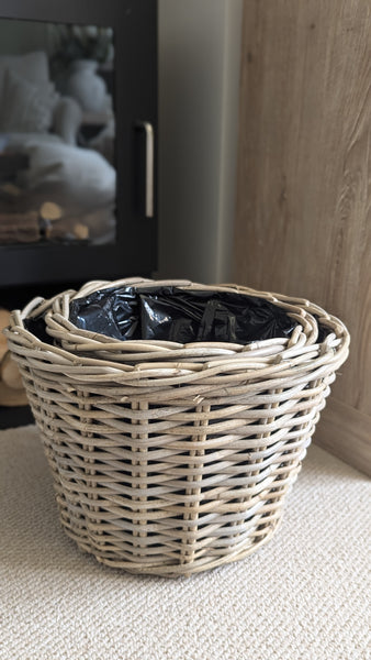 Tapered Lined Wicker Baskets