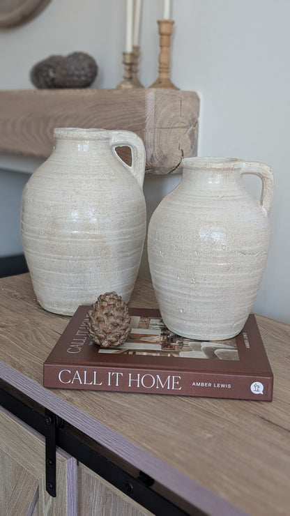 Rustic Glazed Jug Vase