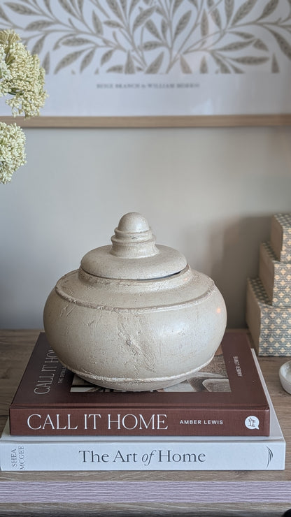 Rustic Glazed Lidded Pot