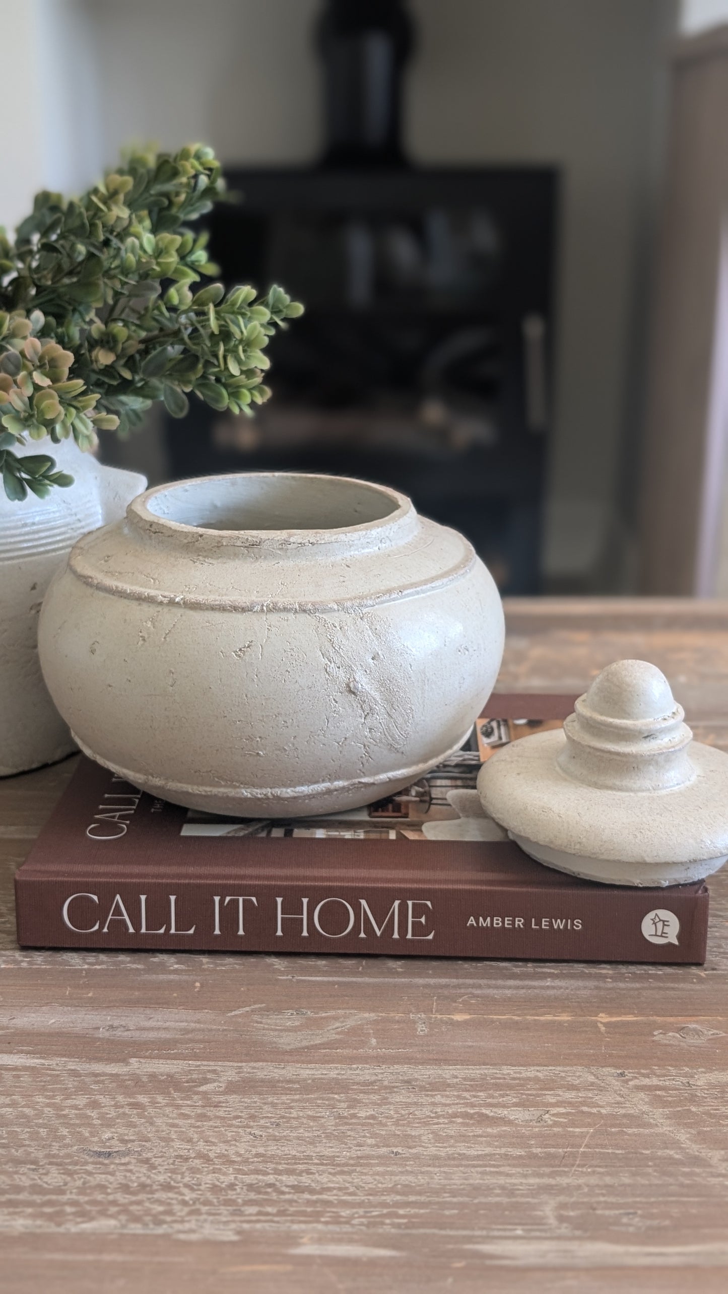 Rustic Glazed Lidded Pot