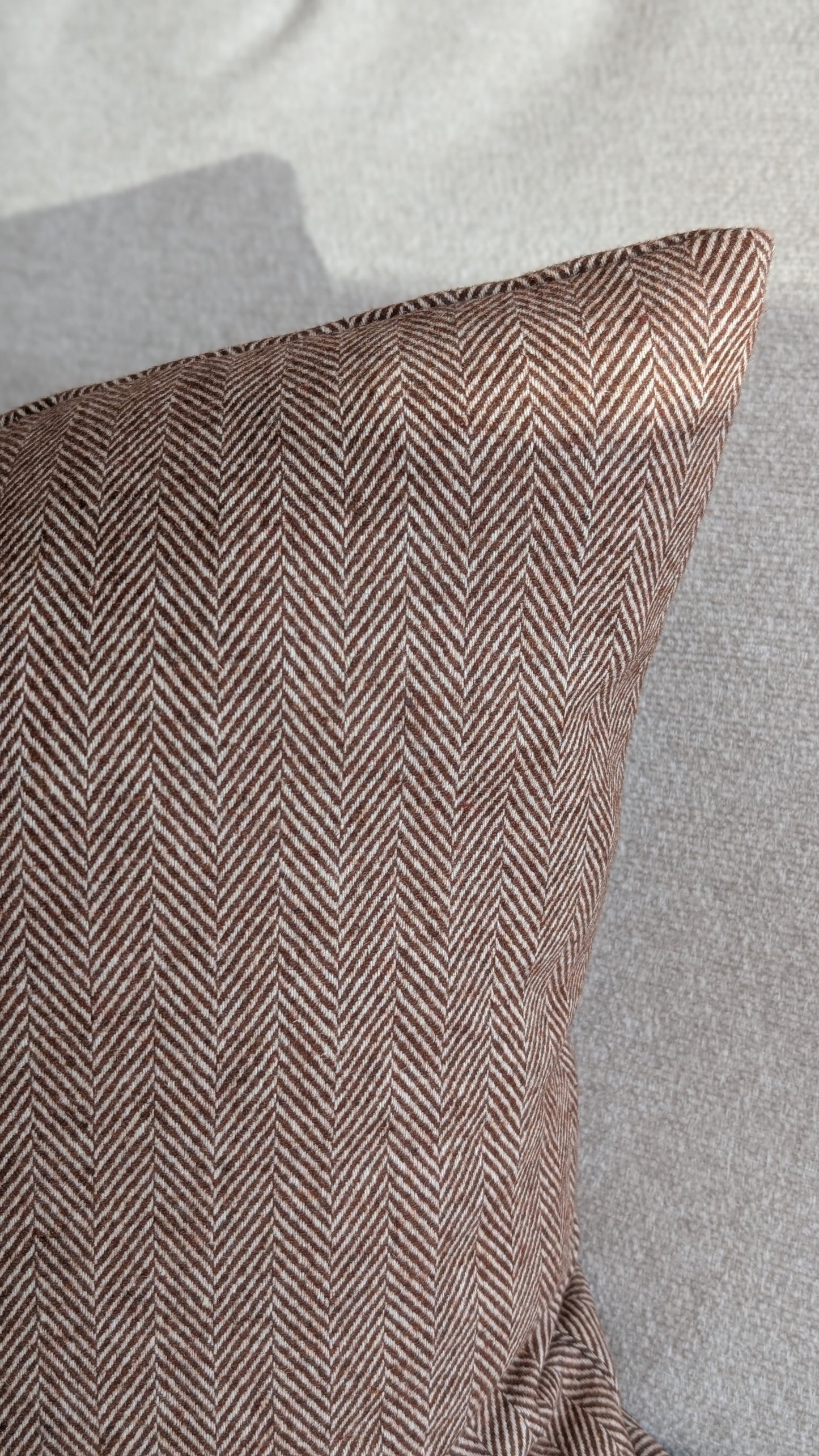 Rust Herringbone Cushion Cover