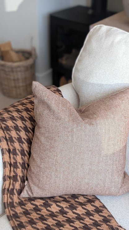 Rust Herringbone Cushion Cover
