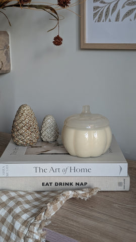 White Pumpkin Jar Candle