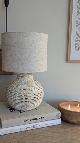 Small Wicker Table Lamp