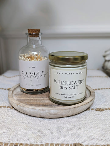 Wildflowers and Salt Candle Jar