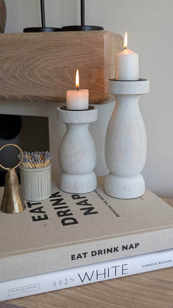 Wooden Pillar Candle Holders