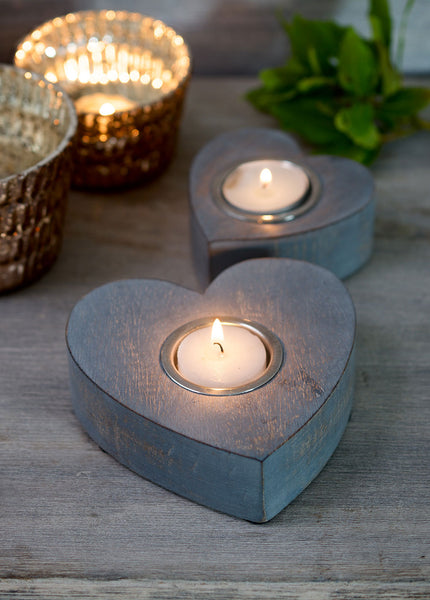 Wooden Heart Tealight Holders