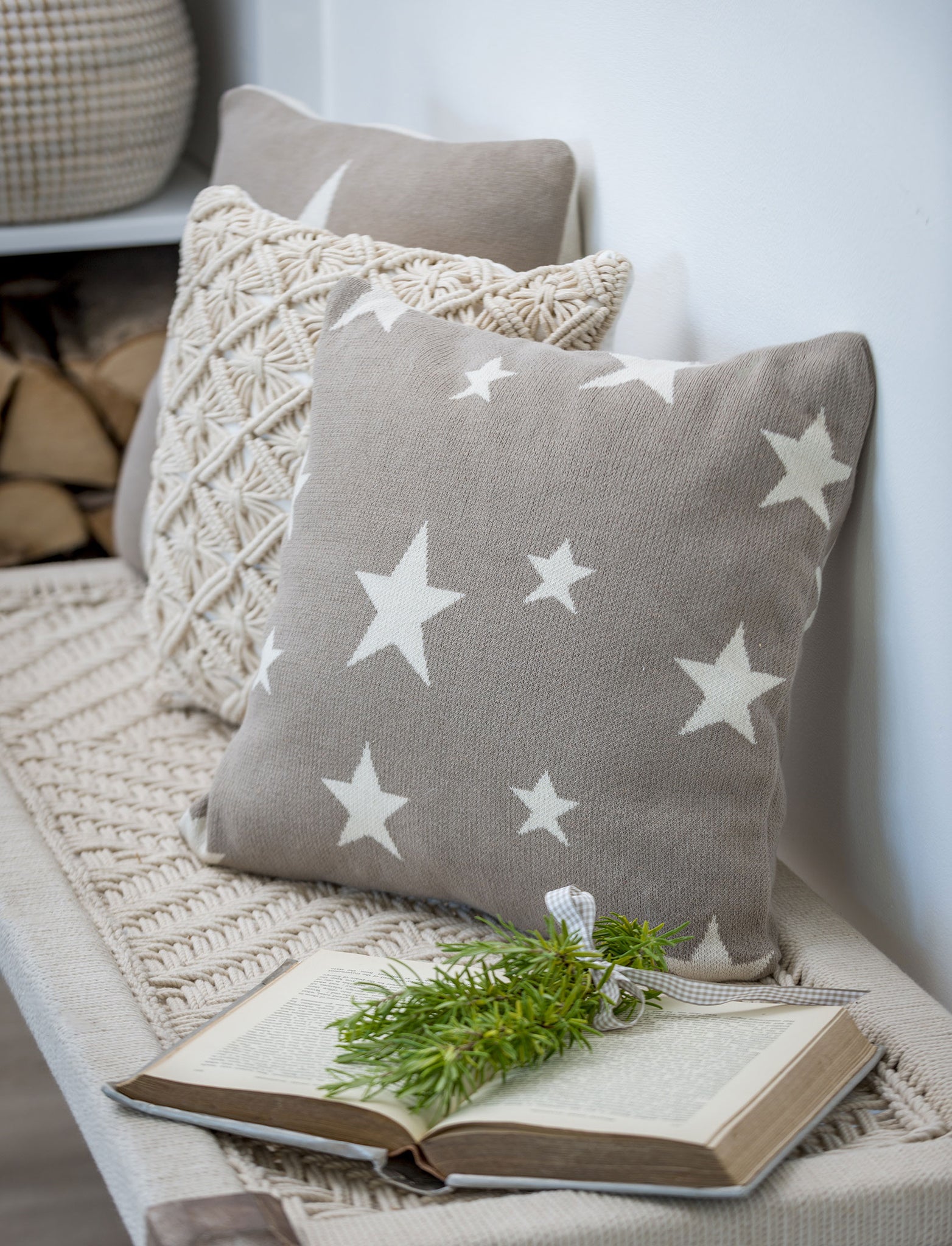 Taupe Star Cushion