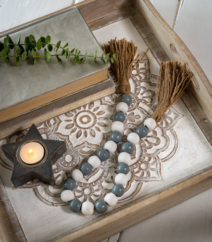 Grey and White Beaded Garland