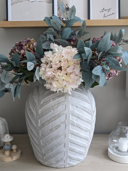Bloomville Stone Chevron Vase