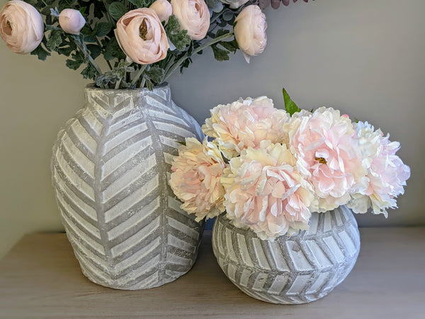 Bloomville Stone Chevron Planter