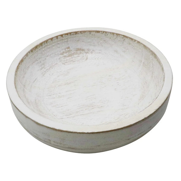 Whitewash Wooden Bowl