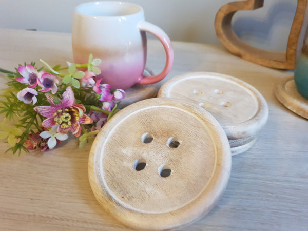 Wooden Button Coasters