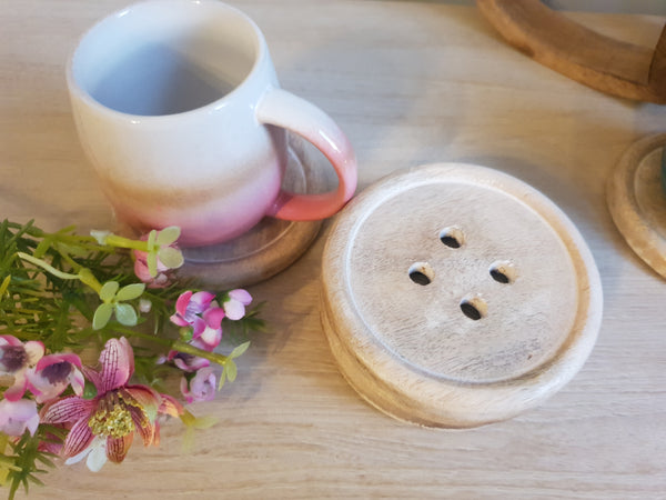 Wooden Button Coasters