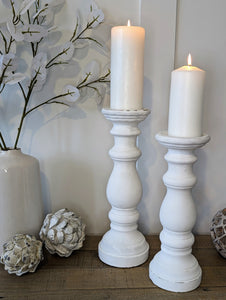 White Ceramic Candlesticks