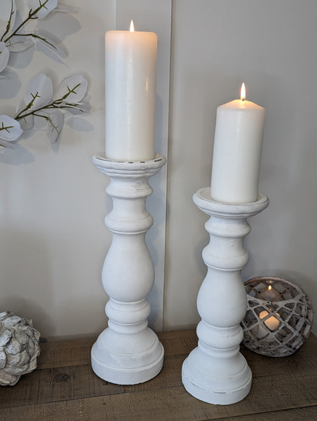 White Ceramic Candlesticks