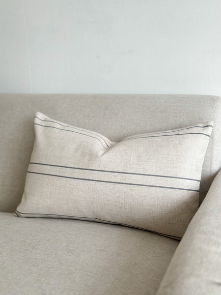 Charcoal Stripe Rectangular Cushion Cover