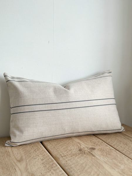 Charcoal Stripe Rectangular Cushion Cover