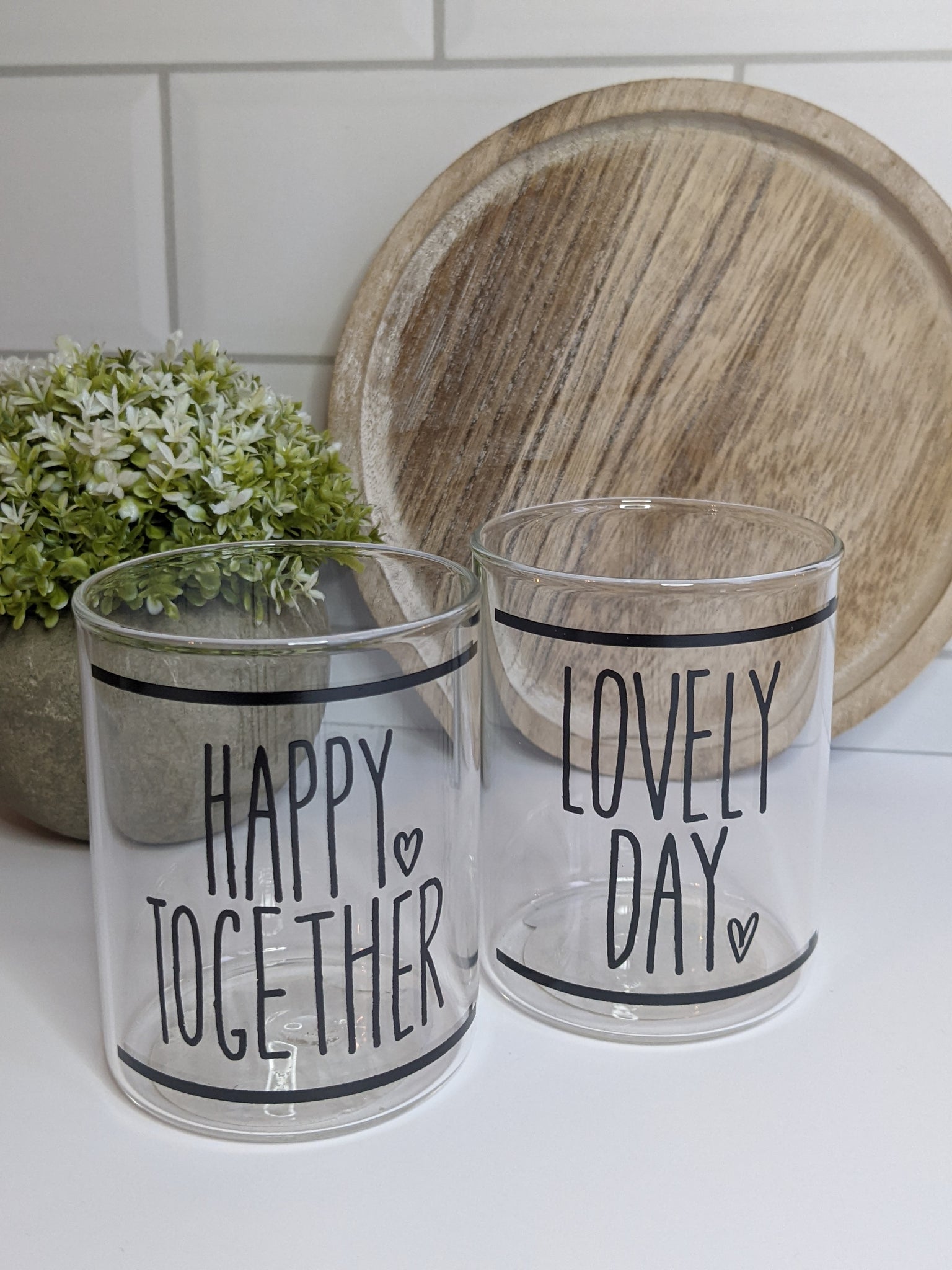 Set of 2 Slogan Glasses