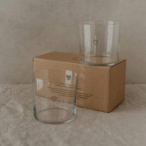 Set of 2 Heart Glasses