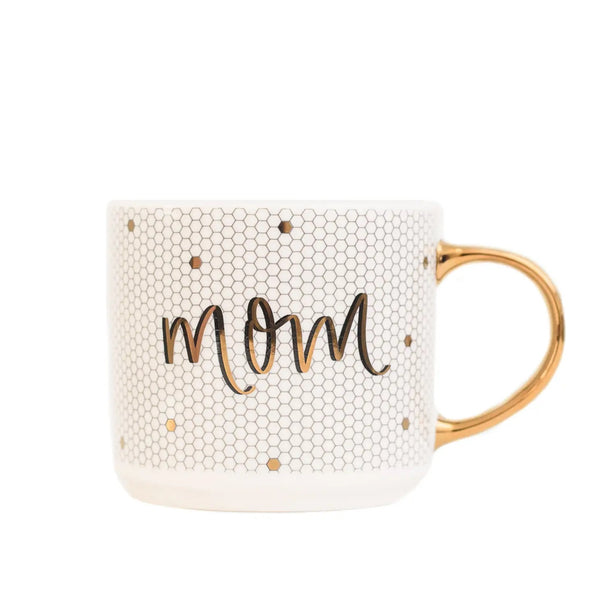 Gold Tiled 'Mom' Mug