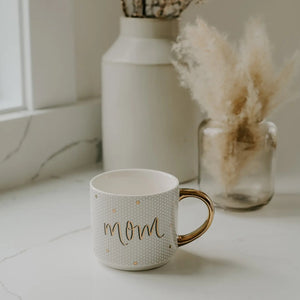 Gold Tiled 'Mom' Mug