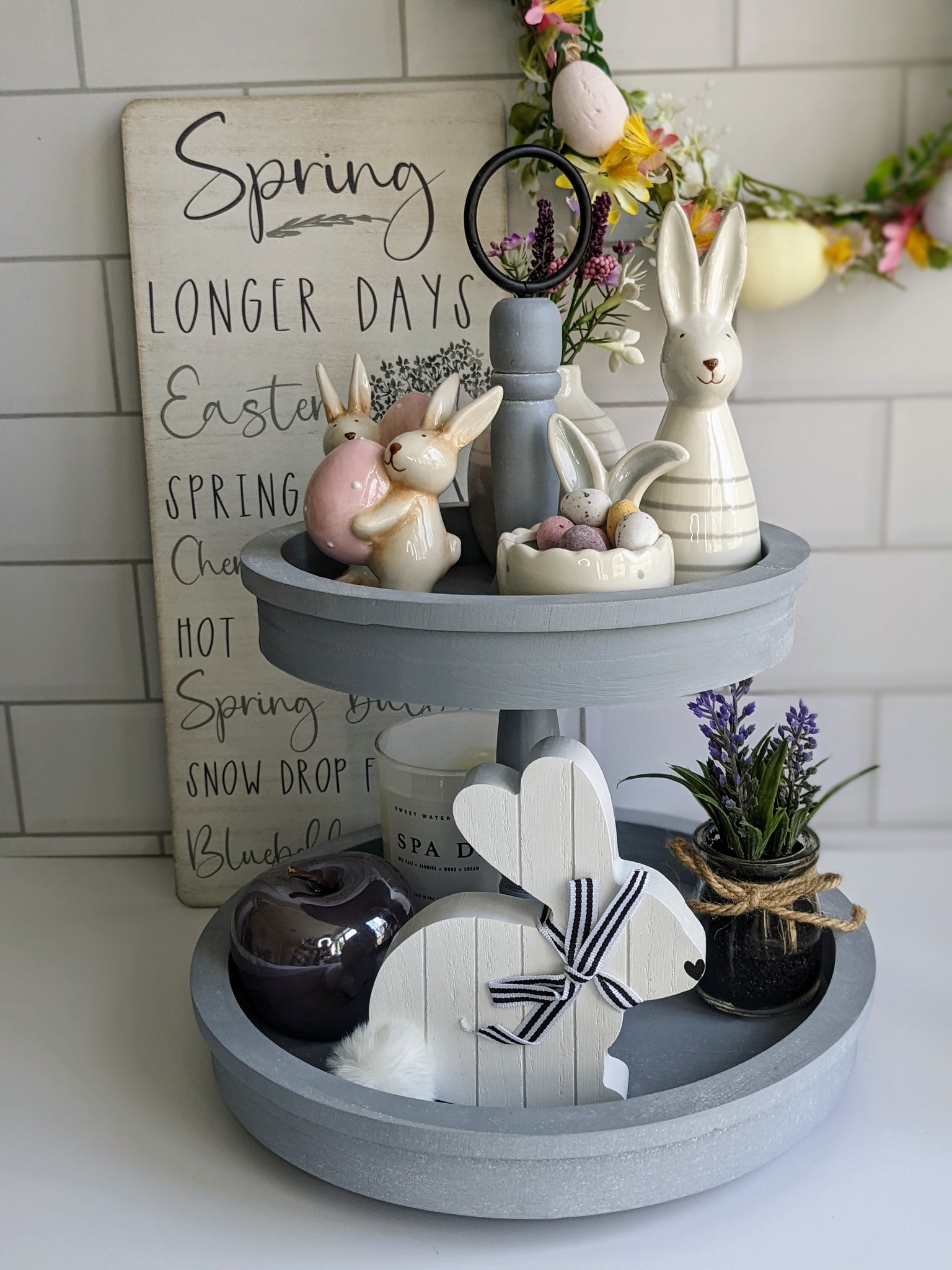 Grey Tiered Tray