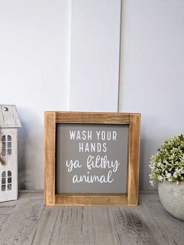'Wash Your Hands' Wooden Plaque