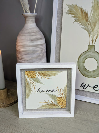 Small Pampas Home Framed Plaque