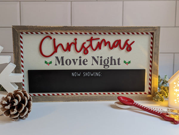 Christmas Movie Night Sign