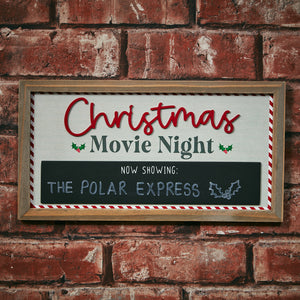 Christmas Movie Night Sign