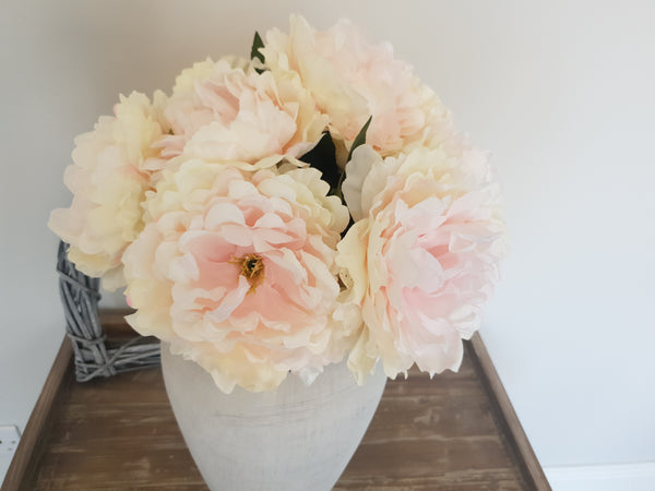 Artificial Peony Cream and Pink