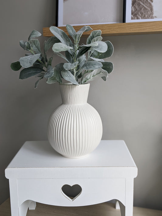 Ribbed Stone Vases