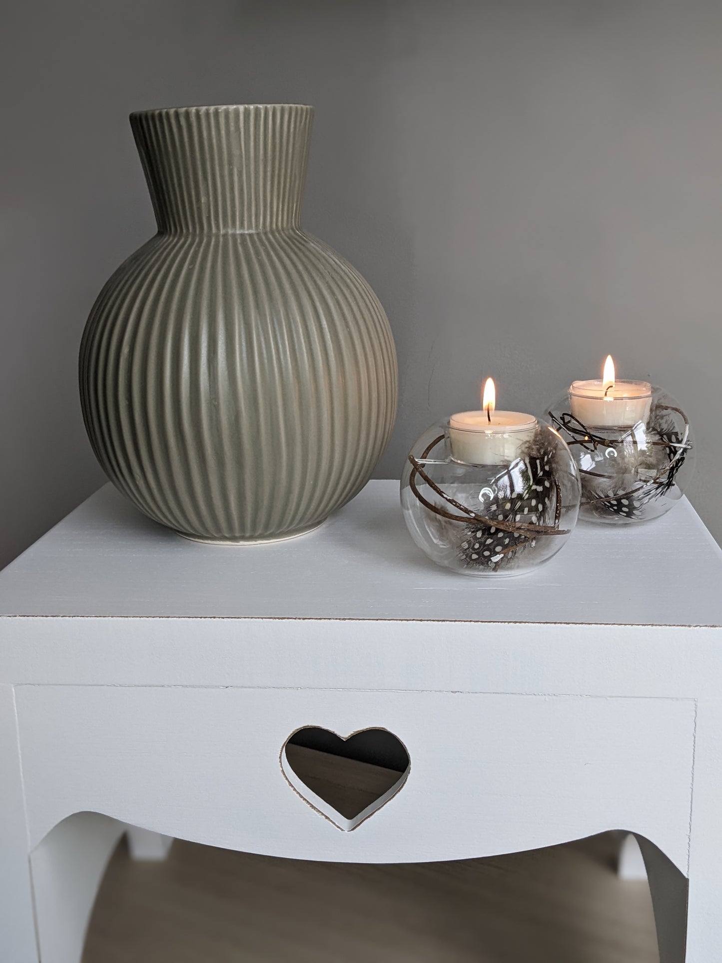 Ribbed Stone Vases