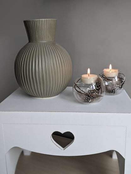 Ribbed Stone Vases