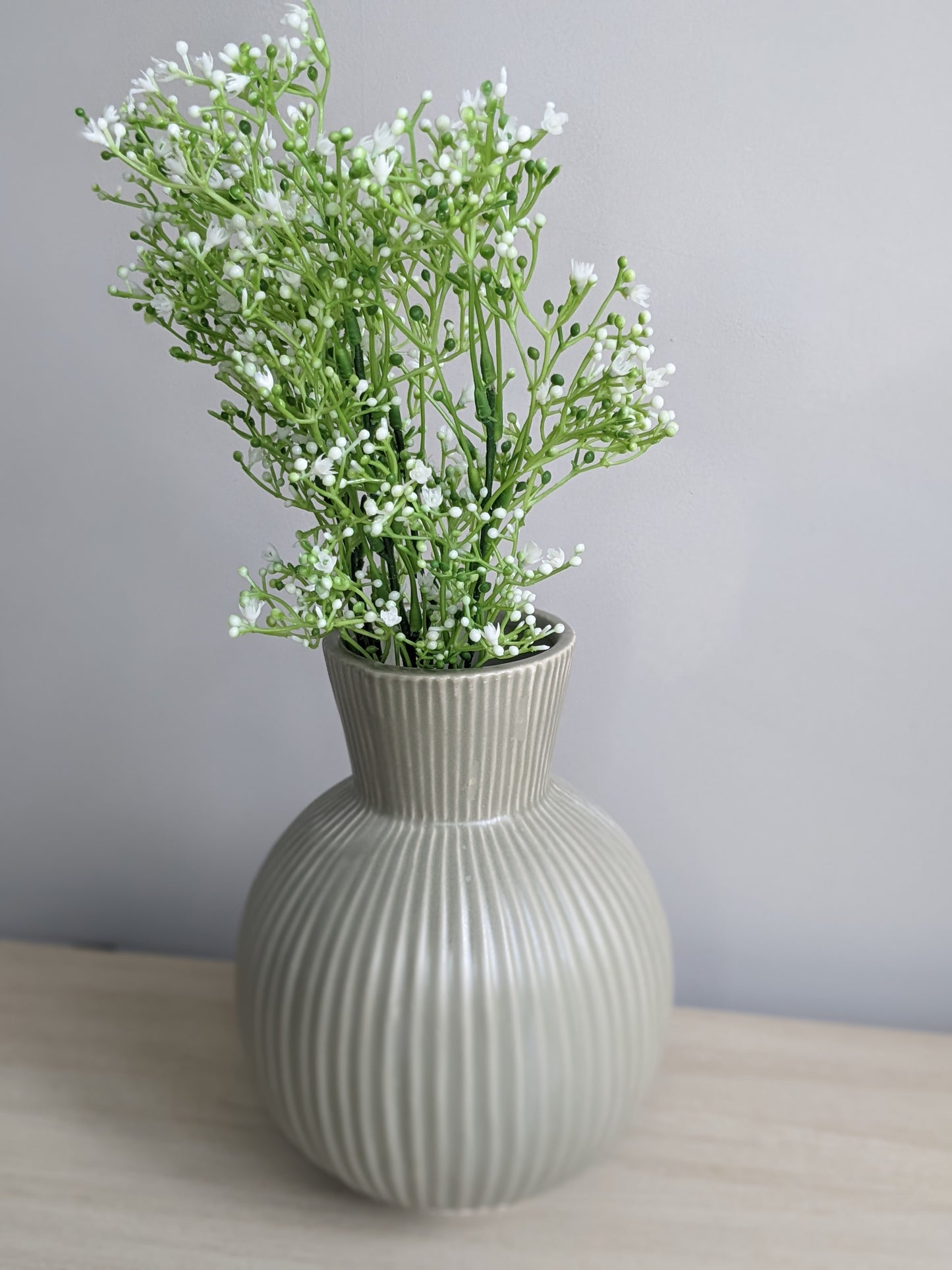 Ribbed Stone Vases