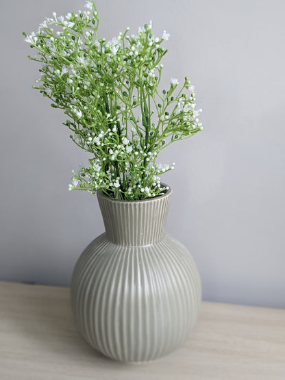Ribbed Stone Vases
