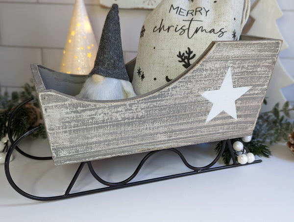 Perfectly Imperfect Rustic Wooden Sleigh
