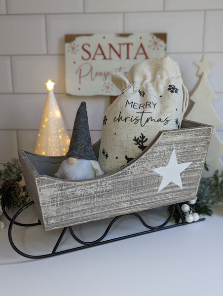 Perfectly Imperfect Rustic Wooden Sleigh