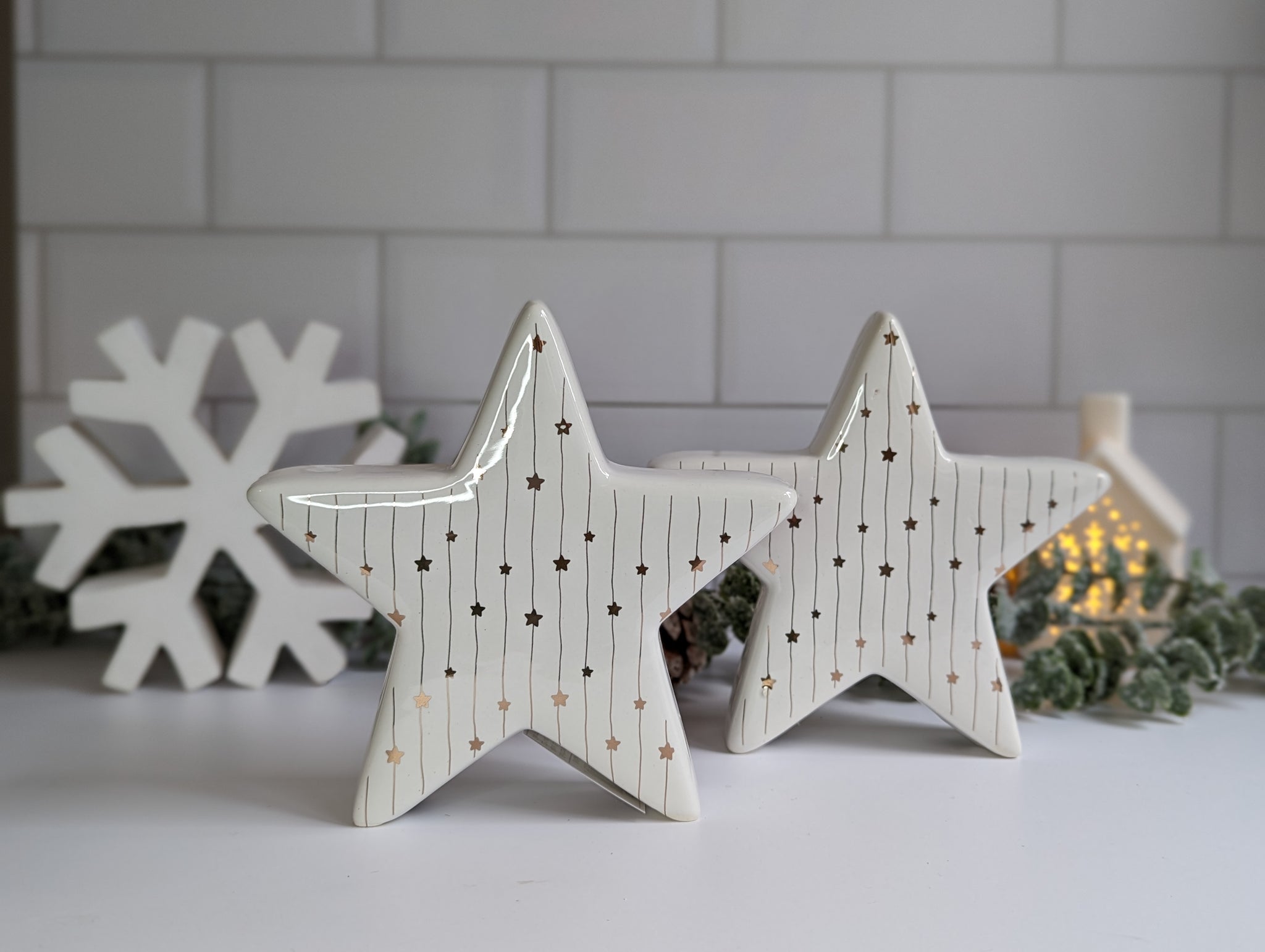White and Silver Star Ornament