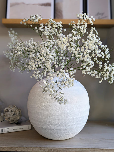 Tiber Matte White Vase