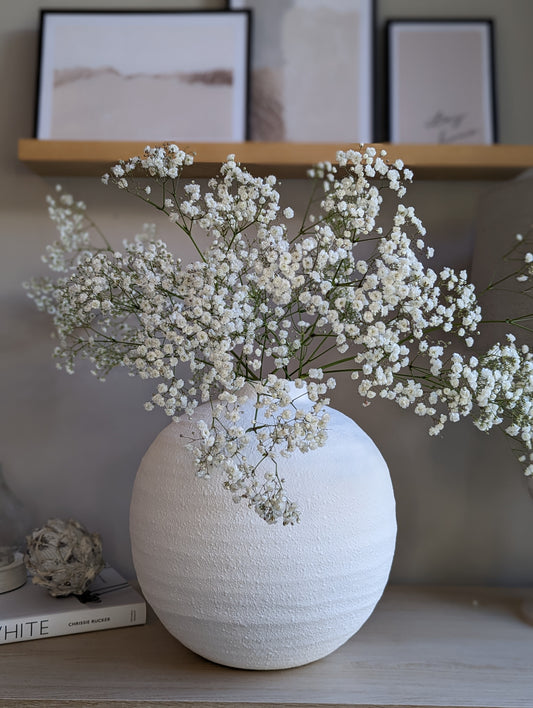 Tiber Matte White Vase